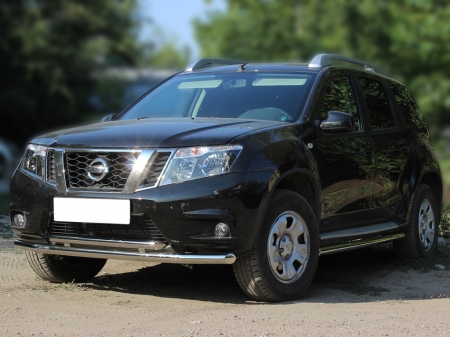 Nissan Terrano 2014-наст.вр.-Дуга передняя двойная с подгибами d-60+53